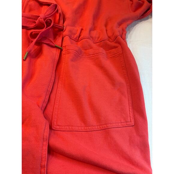 Free People Brentwood Hooded Cardigan Red Orange Oversized Jacket L - Picture 4 of 10
